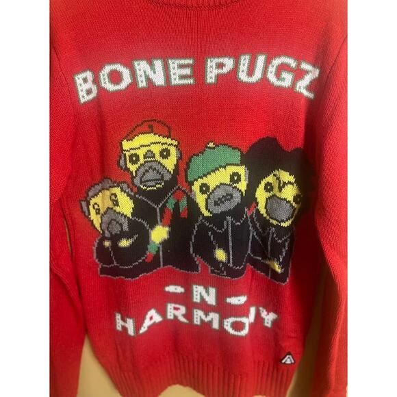 American Stitch Men's Bone Pugz -N-Harmony Ugly Christmas Sweater Size Large - Picture 2 of 6